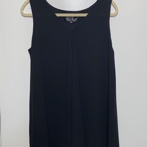 Amanda Womens Chiffon Midi Dress Sleeveless Scoop Neck Black Medium